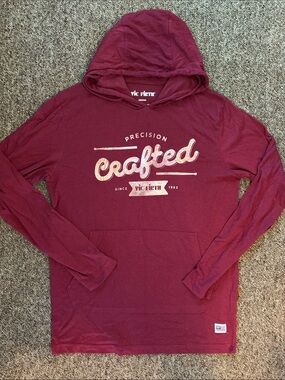Men's Crafted Hooded Long Sleeve Shirt - Burgundy